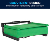 Grandstand Comfort 500 lb Capacity Padded Stadium Chairs, Folding Seats with Handles, Lightweight & Durable, Bright Green