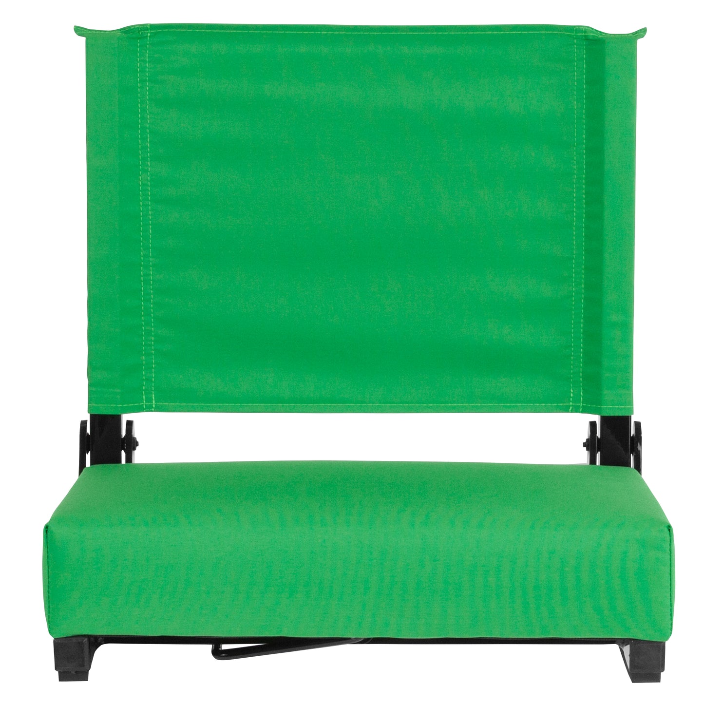 Grandstand Comfort 500 lb Capacity Padded Stadium Chairs, Folding Seats with Handles, Lightweight & Durable, Bright Green