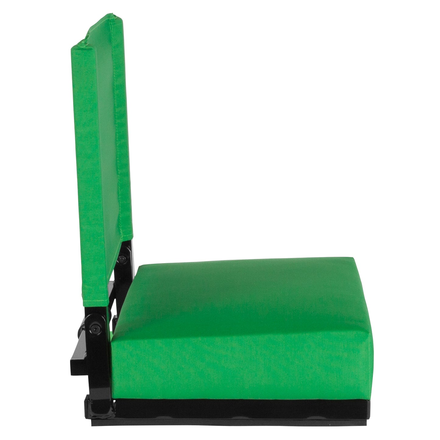 Grandstand Comfort 500 lb Capacity Padded Stadium Chairs, Folding Seats with Handles, Lightweight & Durable, Bright Green