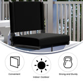 Grandstand Comfort 500 lb Capacity Padded Stadium Chairs, Folding Seats with Handles, Lightweight & Durable, Black