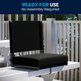 Grandstand Comfort 500 lb Capacity Padded Stadium Chairs, Folding Seats with Handles, Lightweight & Durable, Black