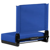 Grandstand Comfort 500 lb Capacity Padded Stadium Chairs, Folding Seats with Handles, Lightweight & Durable, Blue