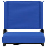 Grandstand Comfort 500 lb Capacity Padded Stadium Chairs, Folding Seats with Handles, Lightweight & Durable, Blue
