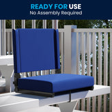 Grandstand Comfort 500 lb Capacity Padded Stadium Chairs, Folding Seats with Handles, Lightweight & Durable, Blue