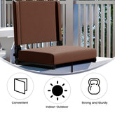 Grandstand Comfort 500 lb Capacity Padded Stadium Chairs, Folding Seats with Handles, Lightweight & Durable, Dark Brown