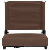 Grandstand Comfort 500 lb Capacity Padded Stadium Chairs, Folding Seats with Handles, Lightweight & Durable, Dark Brown
