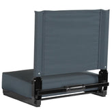Grandstand Comfort 500 lb Capacity Padded Stadium Chair, Folding Seat with Handle, Lightweight & Durable, Dark Blue