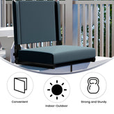 Grandstand Comfort 500 lb Capacity Padded Stadium Chair, Folding Seat with Handle, Lightweight & Durable, Dark Blue