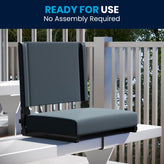 Grandstand Comfort 500 lb Capacity Padded Stadium Chair, Folding Seat with Handle, Lightweight & Durable, Dark Blue