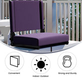 Grandstand Comfort 500 lb Capacity Padded Stadium Chairs, Folding Seats with Handles, Lightweight & Durable, Dark Purple