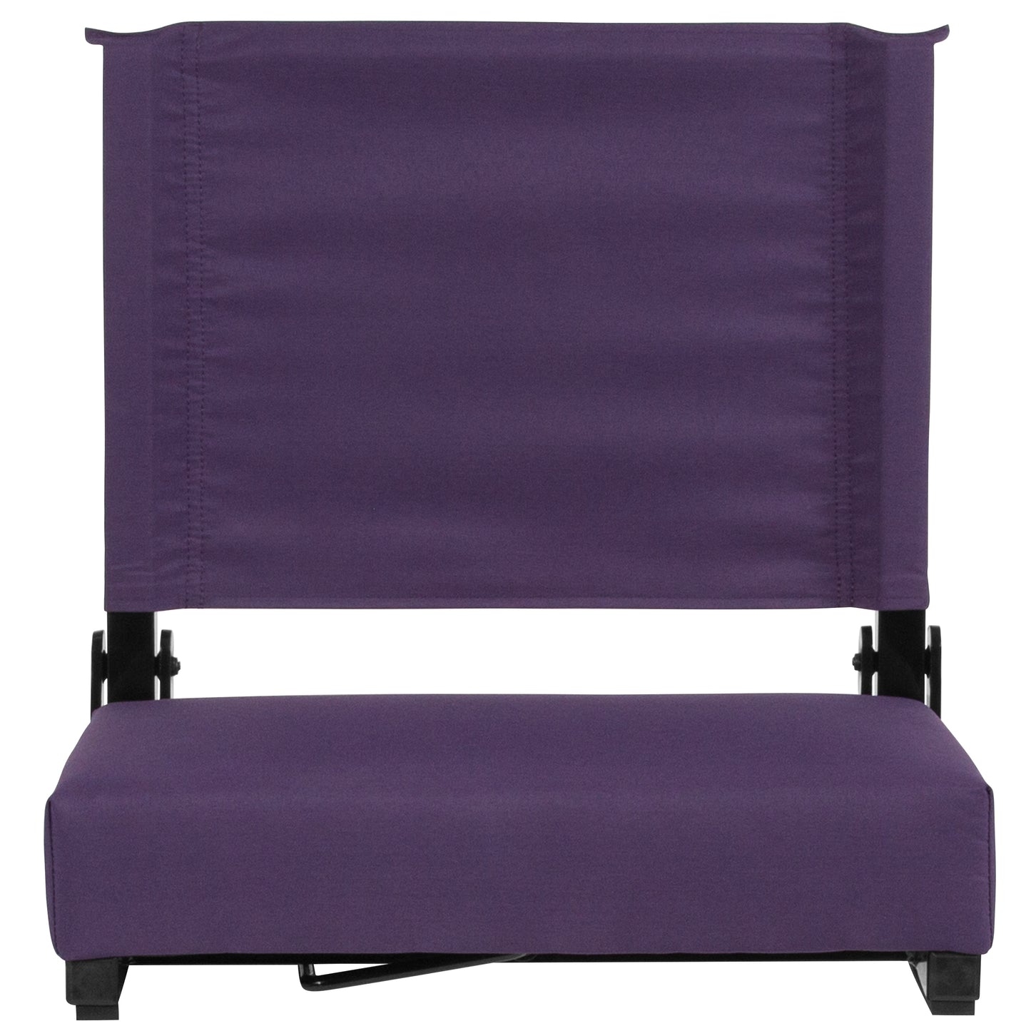 Grandstand Comfort 500 lb Capacity Padded Stadium Chairs, Folding Seats with Handles, Lightweight & Durable, Dark Purple