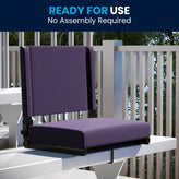 Grandstand Comfort 500 lb Capacity Padded Stadium Chairs, Folding Seats with Handles, Lightweight & Durable, Dark Purple