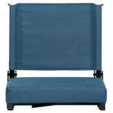 Grandstand Comfort 500 lb Capacity Padded Stadium Chairs, Folding Seats with Handles, Lightweight & Durable, Teal