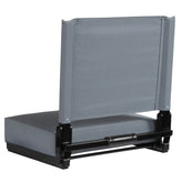 Grandstand Comfort 500 lb Capacity Padded Stadium Chairs, Folding Seats with Handles, Lightweight & Durable, Gray