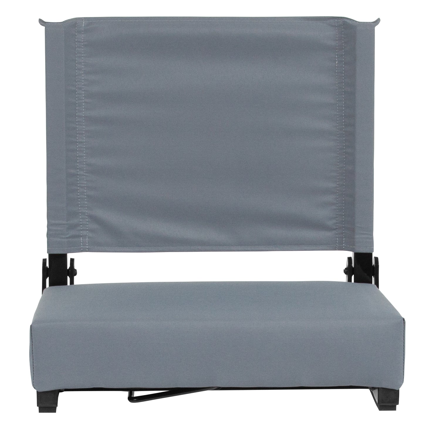 Grandstand Comfort 500 lb Capacity Padded Stadium Chairs, Folding Seats with Handles, Lightweight & Durable, Gray