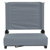 Grandstand Comfort 500 lb Capacity Padded Stadium Chairs, Folding Seats with Handles, Lightweight & Durable, Gray