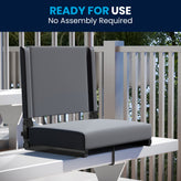 Grandstand Comfort 500 lb Capacity Padded Stadium Chairs, Folding Seats with Handles, Lightweight & Durable, Gray