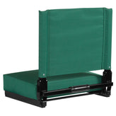 Grandstand Comfort 500 lb Capacity Padded Stadium Chairs, Folding Seats with Handles, Lightweight & Durable, Hunter Green