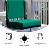 Grandstand Comfort 500 lb Capacity Padded Stadium Chairs, Folding Seats with Handles, Lightweight & Durable, Hunter Green