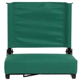 Grandstand Comfort 500 lb Capacity Padded Stadium Chairs, Folding Seats with Handles, Lightweight & Durable, Hunter Green
