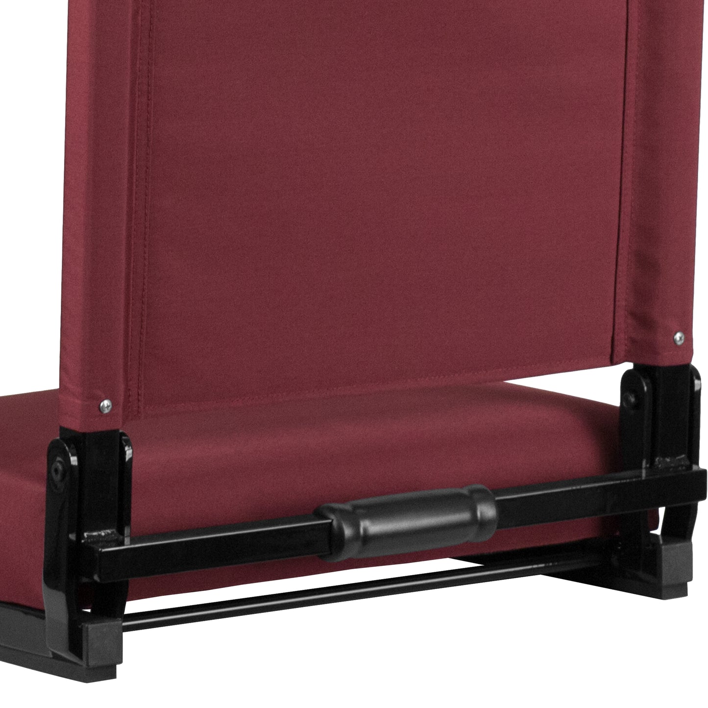 Grandstand Comfort 500 lb Capacity Padded Stadium Chairs, Folding Seats with Handles, Lightweight & Durable, Maroon