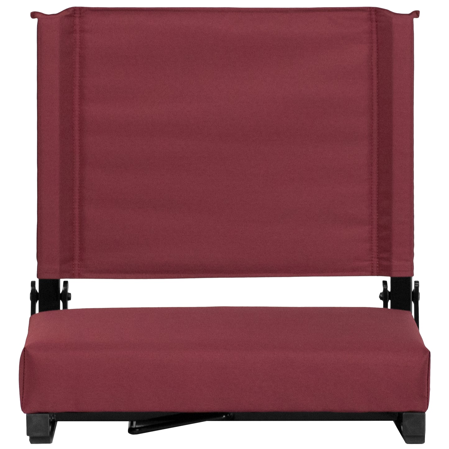Grandstand Comfort 500 lb Capacity Padded Stadium Chairs, Folding Seats with Handles, Lightweight & Durable, Maroon