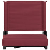 Grandstand Comfort 500 lb Capacity Padded Stadium Chairs, Folding Seats with Handles, Lightweight & Durable, Maroon