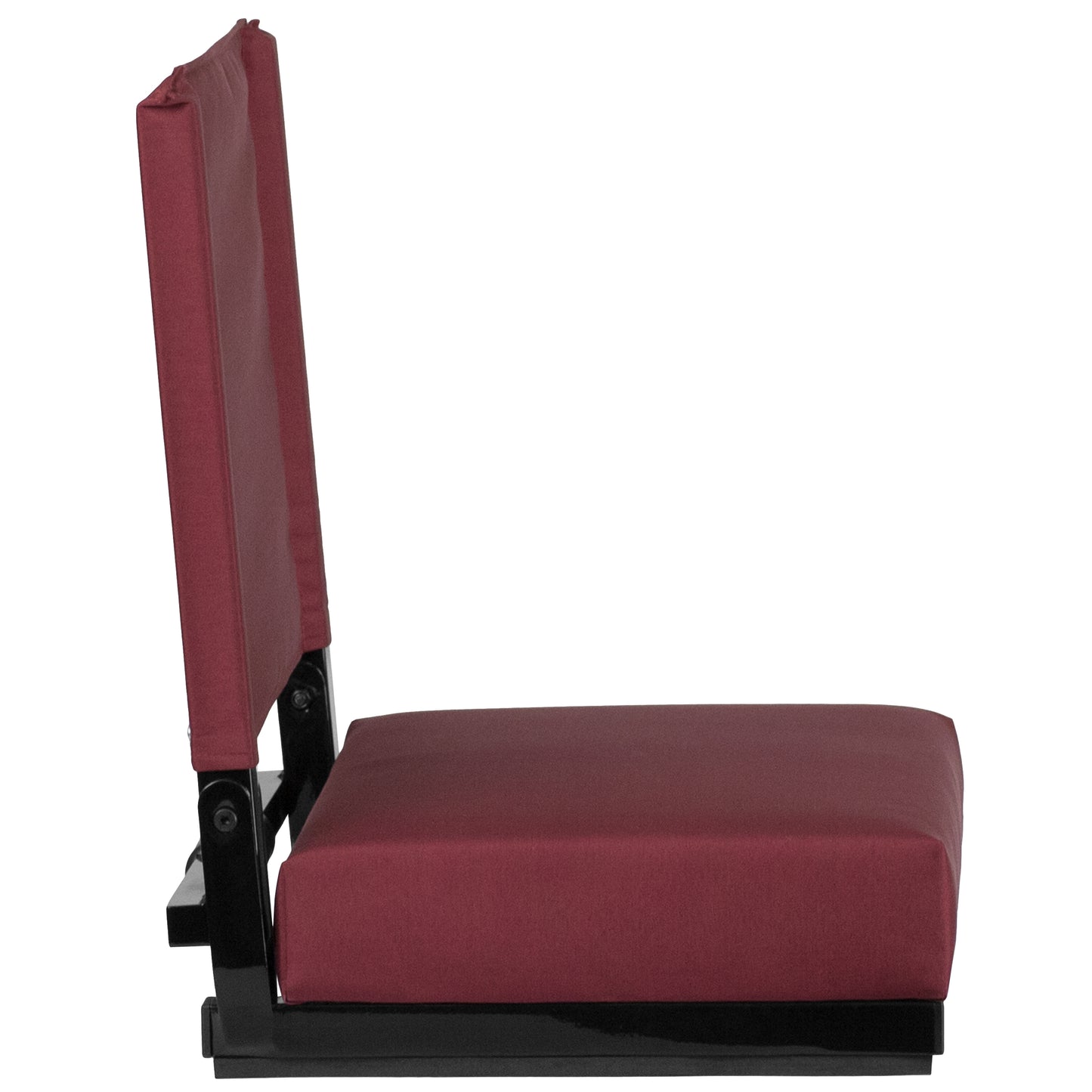 Grandstand Comfort 500 lb Capacity Padded Stadium Chairs, Folding Seats with Handles, Lightweight & Durable, Maroon