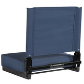 Grandstand Comfort Stadium Seat with Handle, 500 lb Rated, Padded Cushions, Foldable & Lightweight for Bleachers & Outdoor Events, Navy Blue