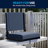 Grandstand Comfort Stadium Seat with Handle, 500 lb Rated, Padded Cushions, Foldable & Lightweight for Bleachers & Outdoor Events, Navy Blue