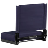 Grandstand Comfort 500 lb Capacity Padded Stadium Chairs, Folding Seats with Handles, Lightweight & Durable, Navy