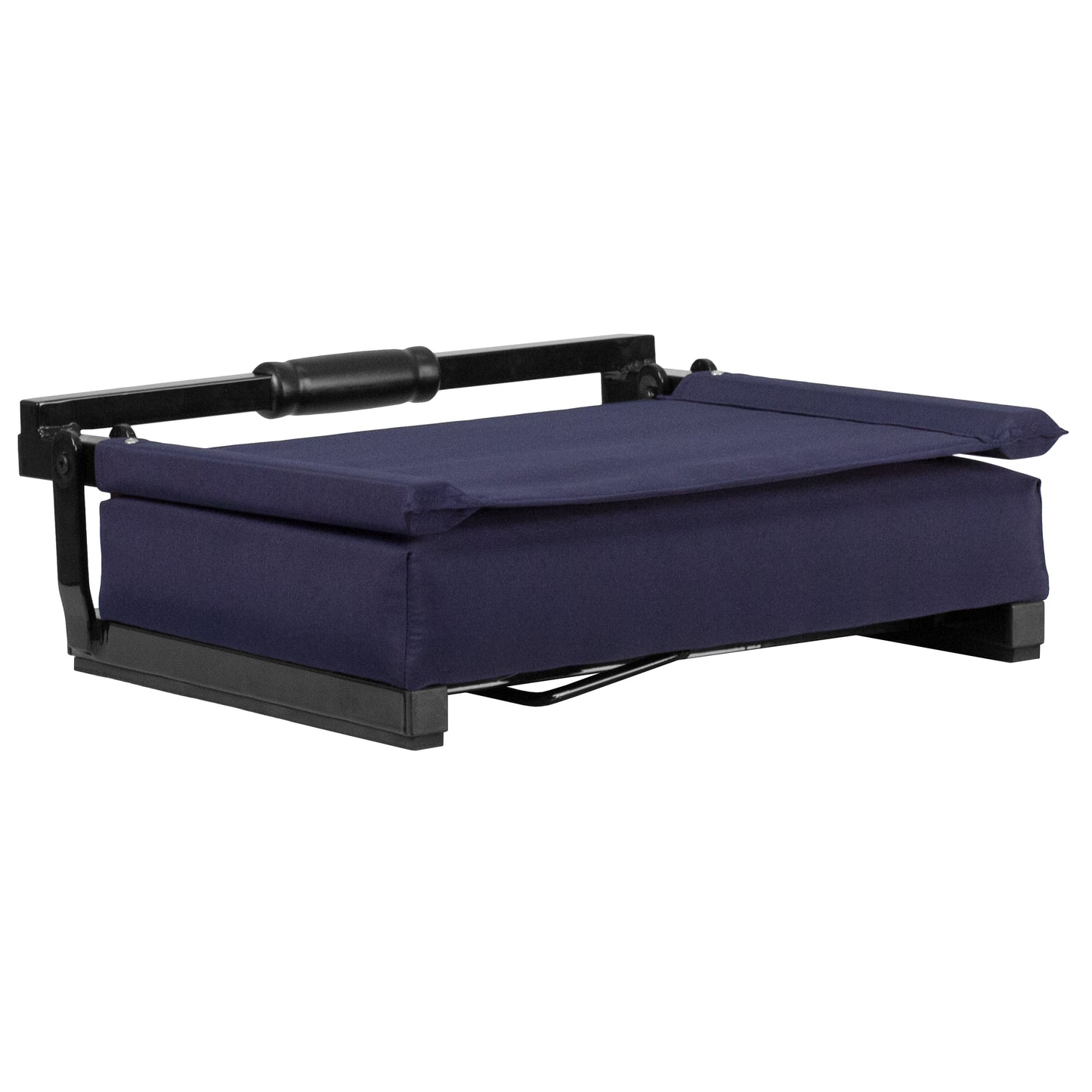 Grandstand Comfort 500 lb Capacity Padded Stadium Chairs, Folding Seats with Handles, Lightweight & Durable, Navy