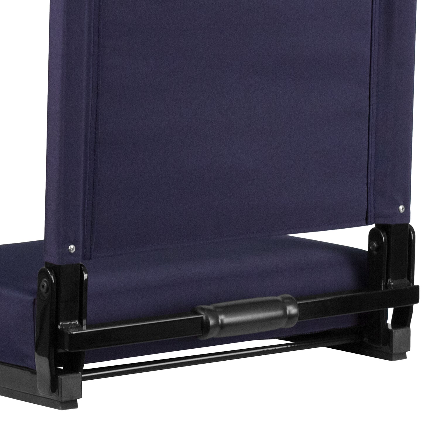 Grandstand Comfort 500 lb Capacity Padded Stadium Chairs, Folding Seats with Handles, Lightweight & Durable, Navy