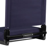 Grandstand Comfort 500 lb Capacity Padded Stadium Chairs, Folding Seats with Handles, Lightweight & Durable, Navy