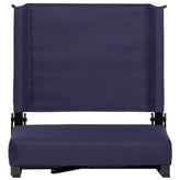 Grandstand Comfort 500 lb Capacity Padded Stadium Chairs, Folding Seats with Handles, Lightweight & Durable, Navy