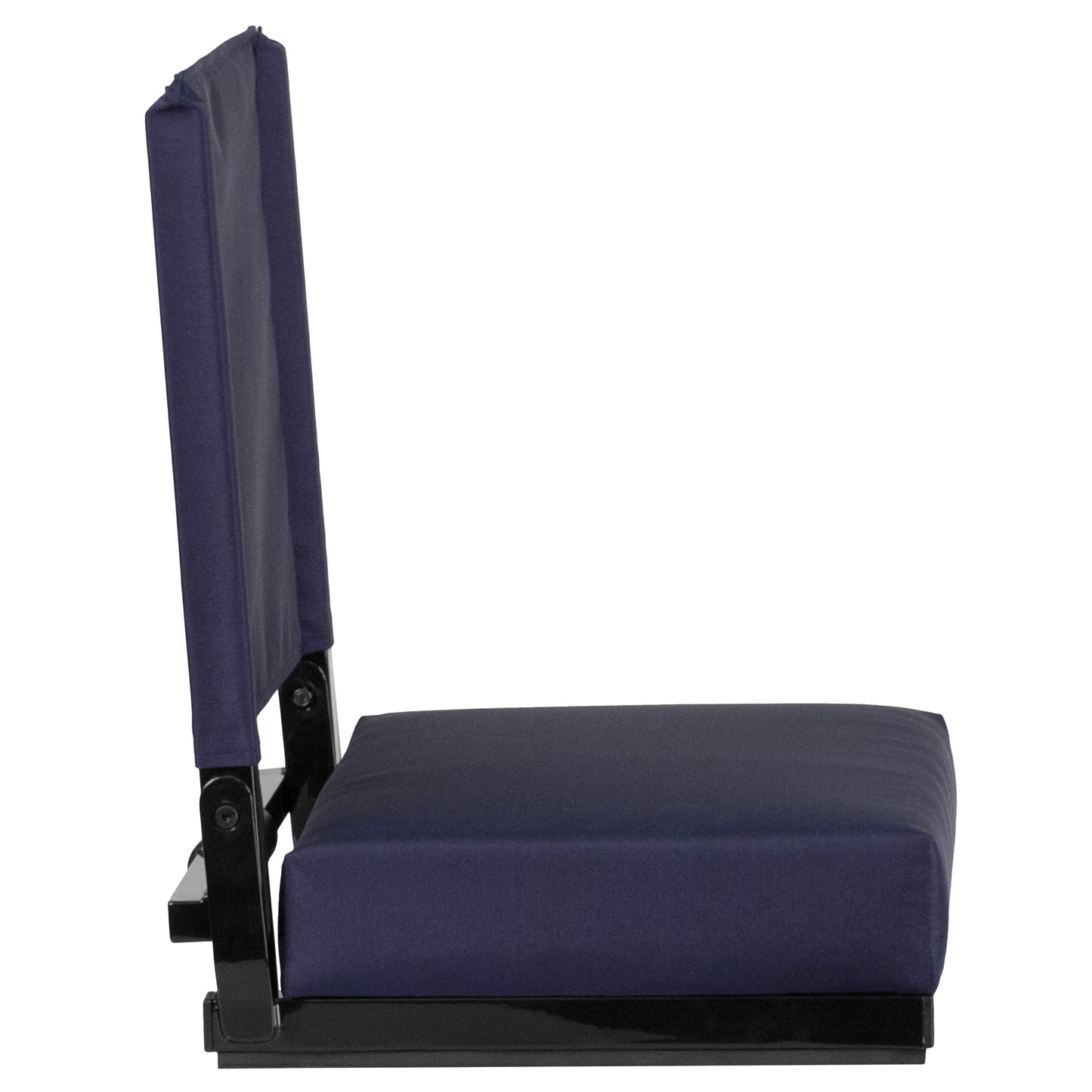 Grandstand Comfort 500 lb Capacity Padded Stadium Chairs, Folding Seats with Handles, Lightweight & Durable, Navy