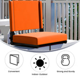 Grandstand Comfort 500 lb Capacity Padded Stadium Chairs, Folding Seats with Handles, Lightweight & Durable, Orange