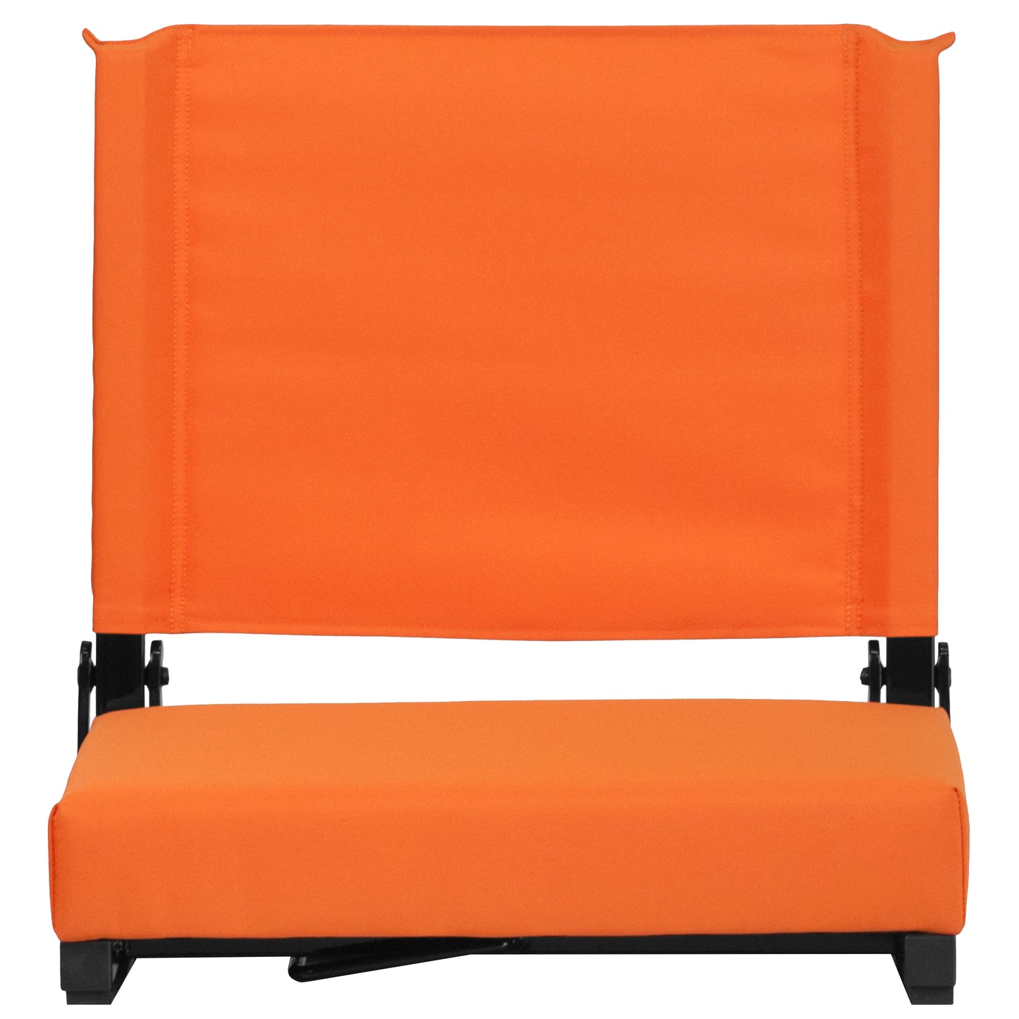 Grandstand Comfort 500 lb Capacity Padded Stadium Chairs, Folding Seats with Handles, Lightweight & Durable, Orange