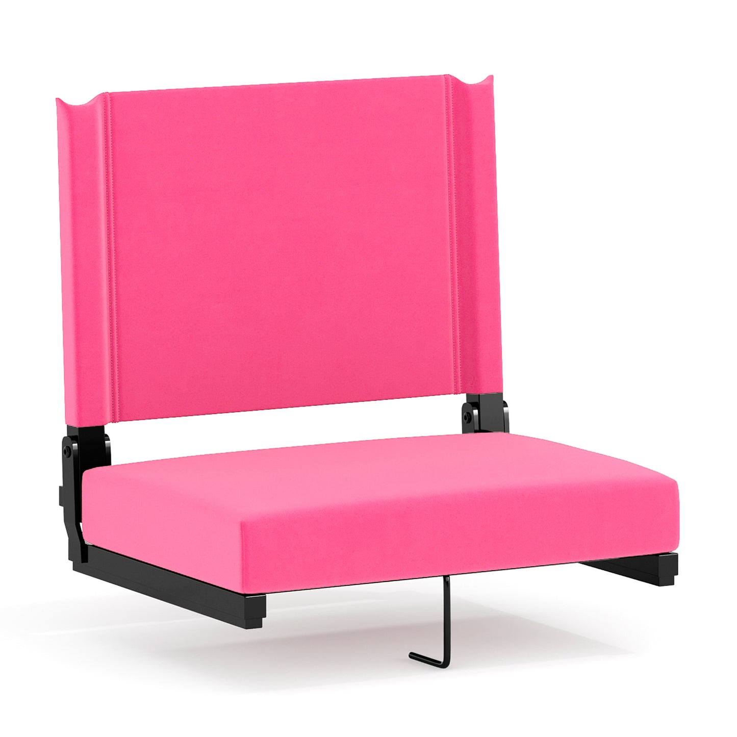 Grandstand Comfort 500 lb Capacity Padded Stadium Chairs, Folding Seats with Handles, Lightweight & Durable, Pink
