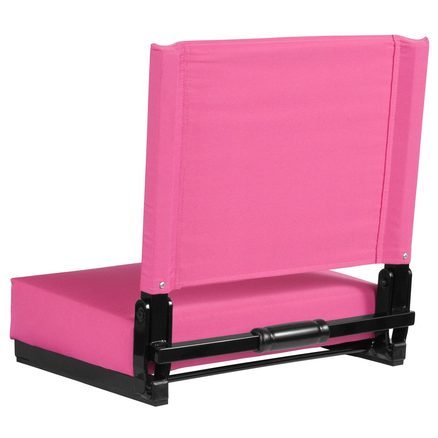 Grandstand Comfort 500 lb Capacity Padded Stadium Chairs, Folding Seats with Handles, Lightweight & Durable, Pink
