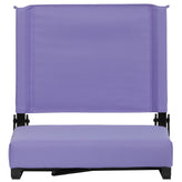Grandstand Comfort 500 lb Capacity Padded Stadium Chairs, Folding Seats with Handles, Lightweight & Durable, Purple