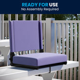 Grandstand Comfort 500 lb Capacity Padded Stadium Chairs, Folding Seats with Handles, Lightweight & Durable, Purple