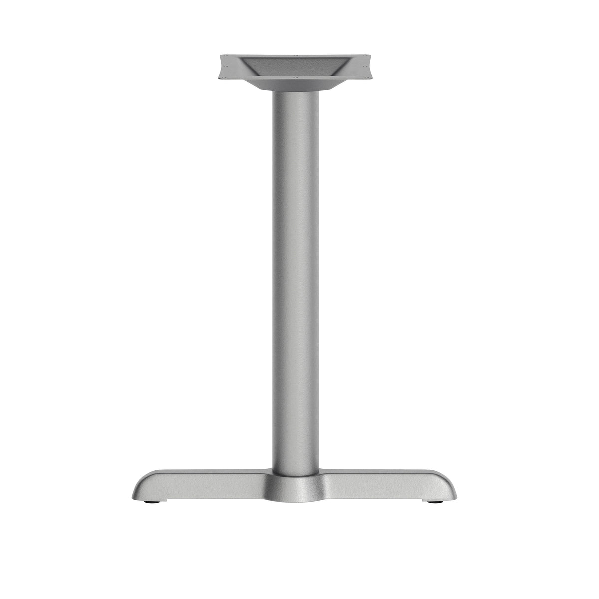 Beverly 5'' x 22'' Restaurant Indoor/Outdoor Table T-Base with 3'' Dia. Table Height Column, Silver
