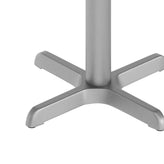Beverly 22'' x 22'' Restaurant Indoor/Outdoor Table X-Base with 3'' Dia. Table Height Column, Silver