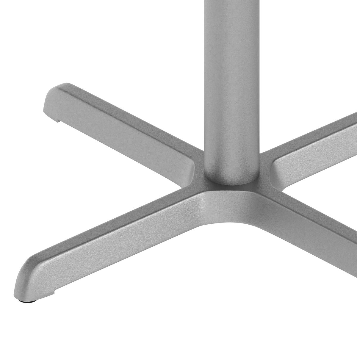 Beverly 30'' x 30'' Restaurant Indoor/Outdoor Table X-Base with 3'' Dia. Table Height Column, Silver
