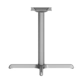 Beverly 30'' x 30'' Restaurant Indoor/Outdoor Table X-Base with 3'' Dia. Table Height Column, Silver