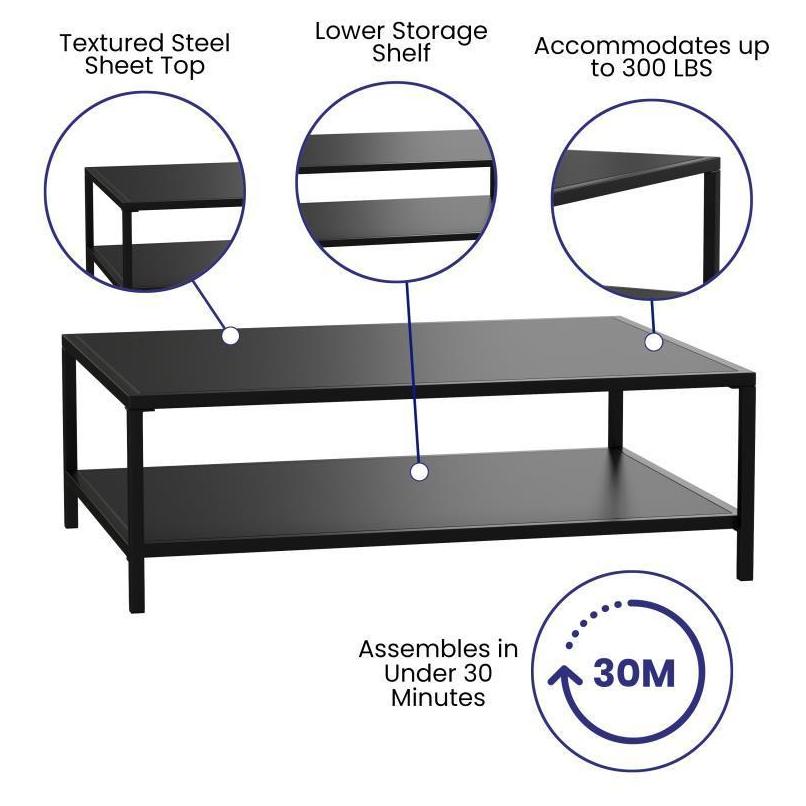Brock Outdoor 2 Tier Patio Coffee Table