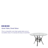 Carlisle 48'' Round Glass Dining Table with Black Metal Frame