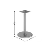 Beverly 18'' Round Restaurant Indoor/Outdoor Table Base with 3'' Dia. Table Height Column, Silver