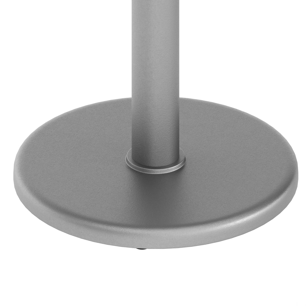 Beverly 18'' Round Restaurant Indoor/Outdoor Table Base with 3'' Dia. Table Height Column, Silver